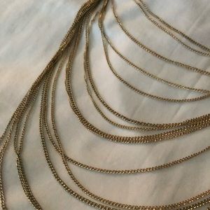 Gold multi-layered chain necklace